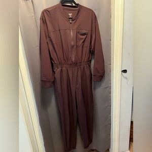Maroon Long Sleeve Jogger Style Boiler Suit